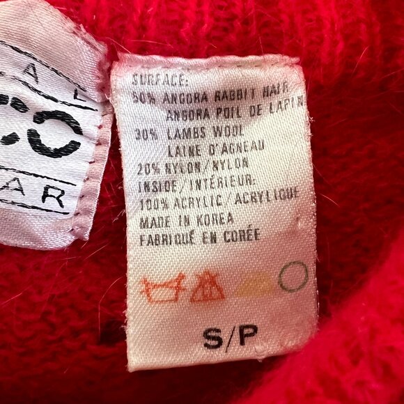 Vintage Lambs Wool Angora Pointelle Sweater Slouchy Oversized Old Money Parisian - Picture 6 of 8